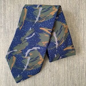 Buckingham Blue Green Multicolor Abstract Polyester Microfiber Neck Tie 3.75x56